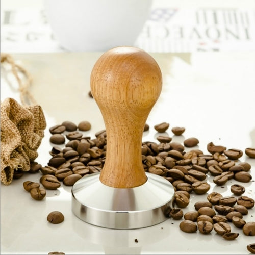 High Stainless Steel 58mm Wooden Handle Coffee