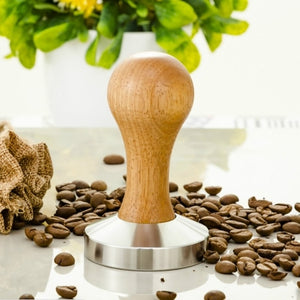 High Stainless Steel 58mm Wooden Handle Coffee